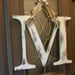 Large Letter Vintage style Monogram door wreath-- You choose color and letter