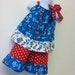 Dr. Seuss red polka dot ruffle pants or capris