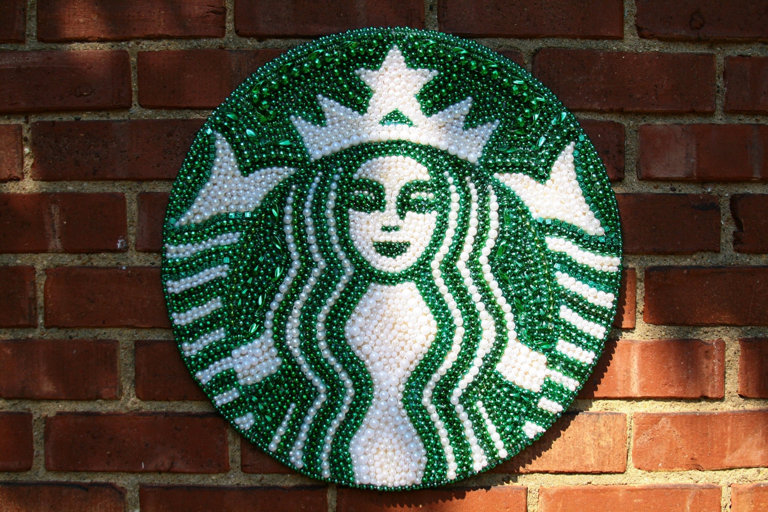 mardi gras bead starbucks art