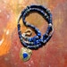 Bohemian Lapis Necklace-Tribal Silver Necklace- Exotic Apatite Necklace
