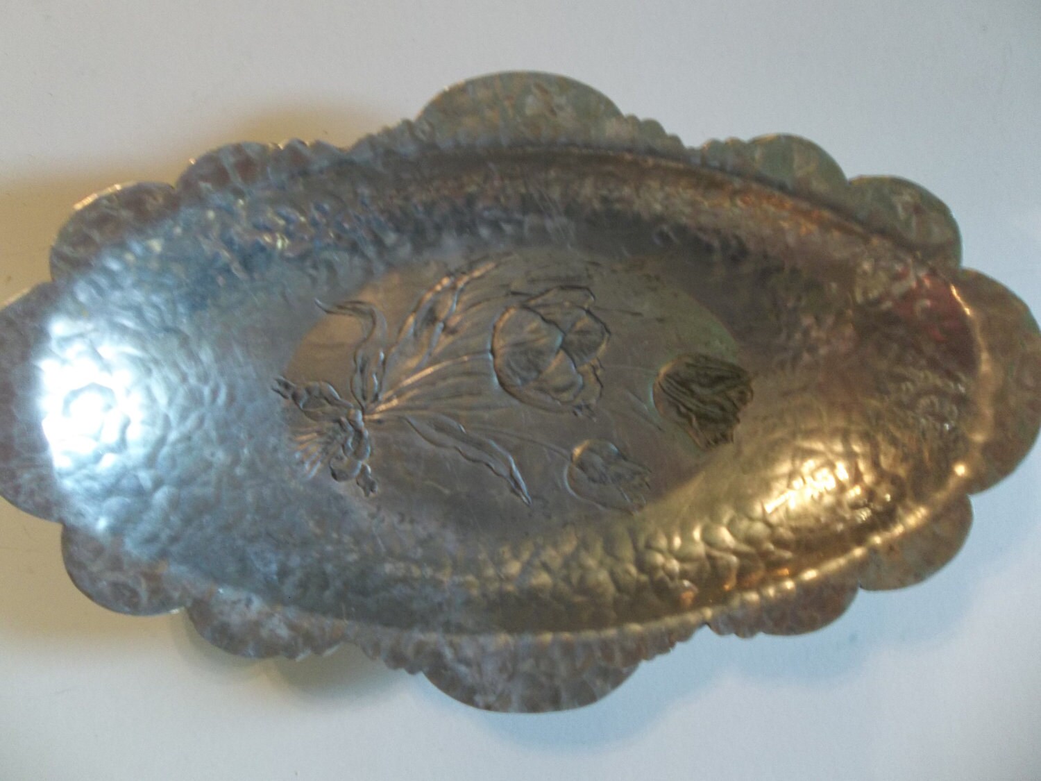 Vintage Aluminum Serving Dish Tulips Kristchet of New York Haute Juice