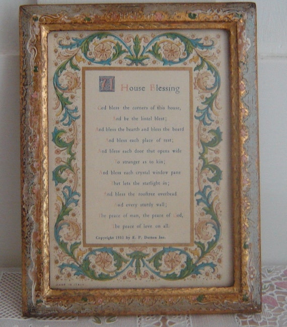 Vintage Copyright 1935 House Blessing Poem by VintageSchoolhouse