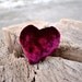 Red Velvet Heart Brooch Pin, Red Heart Clip, Red Wine Burgundy