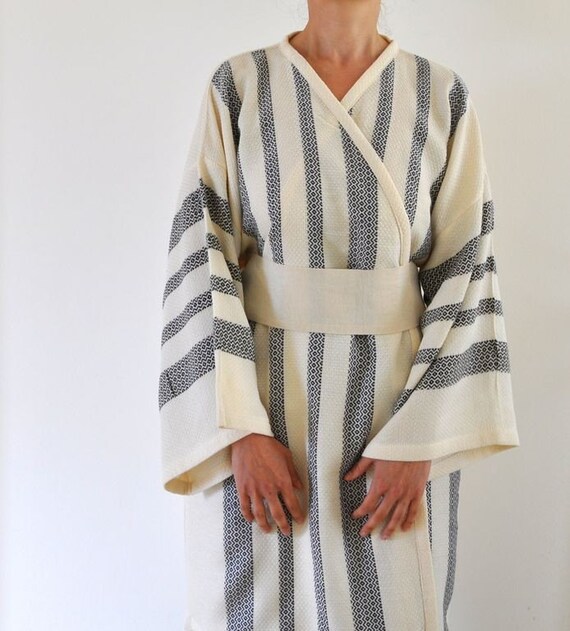 kimono style towelling bathrobe