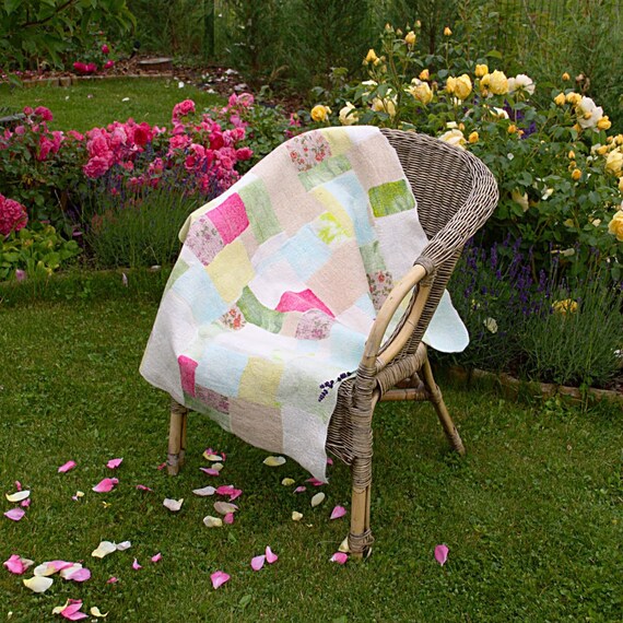 Baby felt blanket Silk and merino wool quilt Throw by Makeshoes