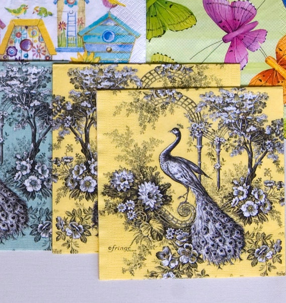 Decorative paper napkins for decoupage or other crafts