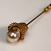 Beautiful Vintage Gold Tone Metal / Faux Pearl Lapel Pin / Brooch- estate sale find