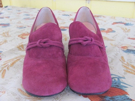 Vintage Piccolino Purple Leather Pumps from the 1980s Gorgeous