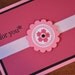 For You Pink Greeting Card, Birthday, Thank You, Thinking of You, Just a Note, White, Flower, Ribbon, Black, Blank Inside, For Her