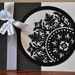 Wedding Medallion Greeting Card, Black, White, Elegant, Congratulations, Wedding, Couple, Marriage, Sparkle, Love, Blank Inside