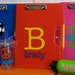 Personalized Clipboard Case -Blue with Red Closure