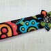 Fabric Key Chain/ Fabric Key Fob/ Key Chain/ Wristlet/Kanzashi Flower Wristlet Key Fob Black Print