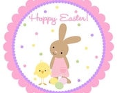Bunny and Chick Easter Favor Tags or Stickers- YOU CHOOSE Boy or Girl Design Il_170x135