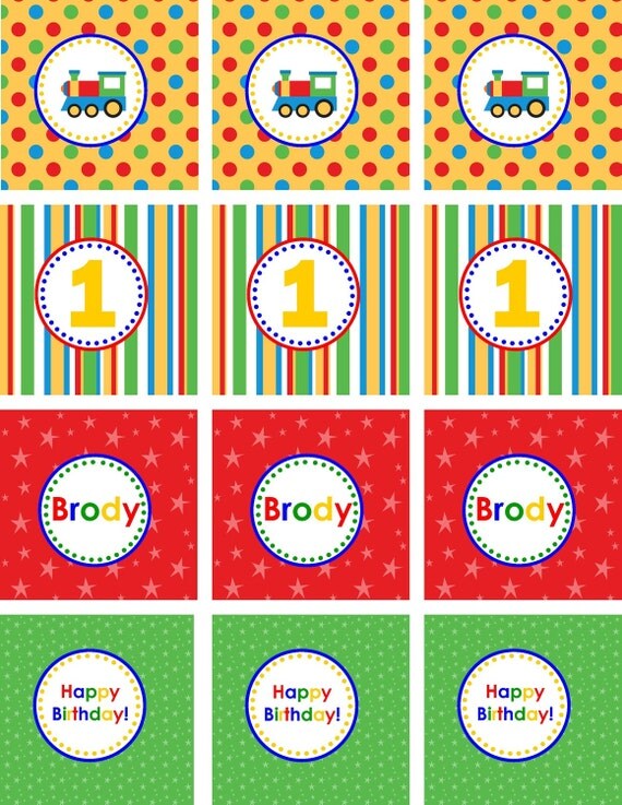 Choo Choo Train DIY Cupcake Toppers Il_570xn