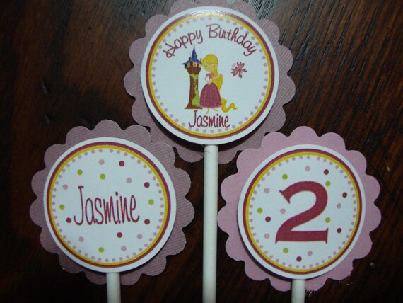 Rapunzel Inspired Cupcake Toppers Il_570xn