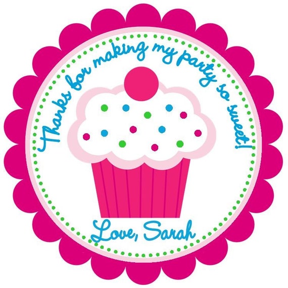 Girly Cupcake Favor Tags Il_570xn