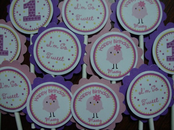 Tweet Little Birdy Cupcake Toppers Il_570xn
