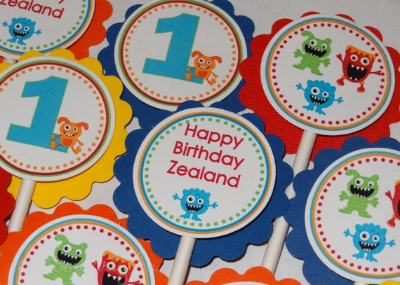 Adorable Monster Cupcake Toppers Il_570xn