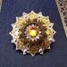 Steampunk Tie Tack or Pin (T33-2) - Silver Filigree with Brass Gears - Swarovski Crystals