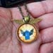 Steampunk Necklace (N104-3) - TARDIS under Glass Cabochon Winged Pendant with Chain
