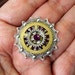 Steampunk Tie Tack or Pin (T47-2) - Silver Filigree with Large Gear - Swarovski Crystal