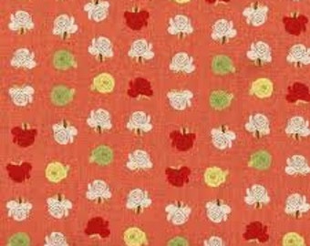 Heather Ross Far Far Away 2 Fabric Coral/Pink Flowers 1 yard