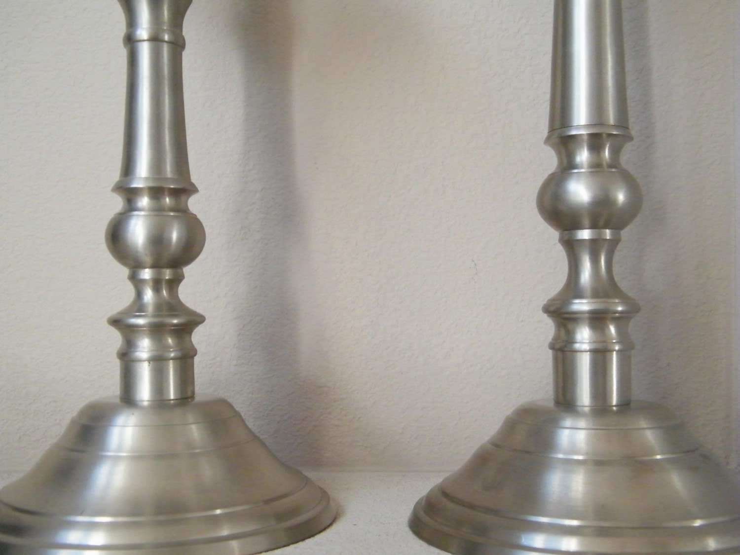 Extra Large Candlesticks Satin NickelSet of two Unique