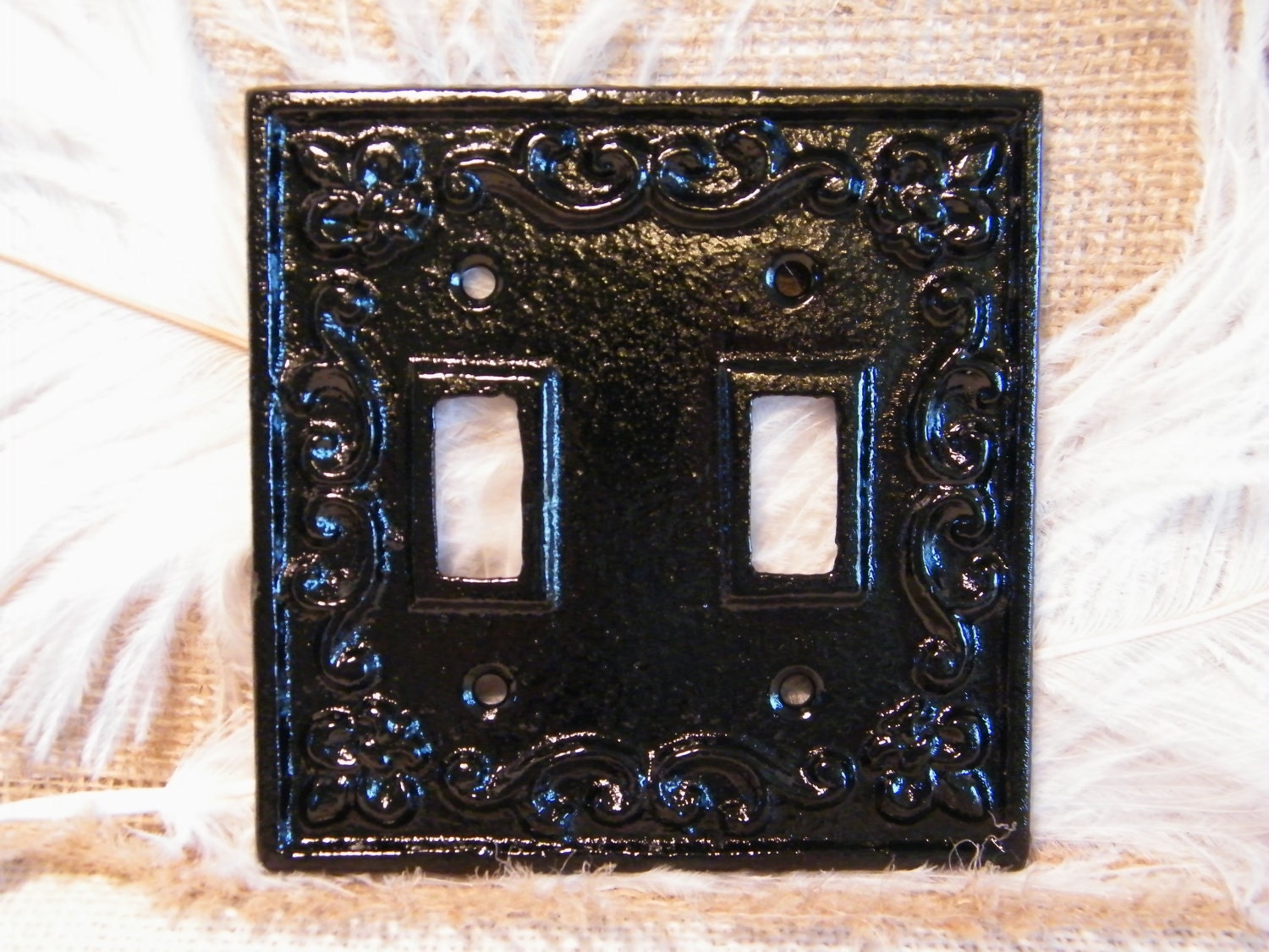 Light Switch Plate Double Switch Plate Cover Black Cast