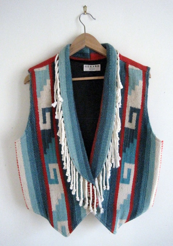 Men's Vintage Native American Indian Woven Vest