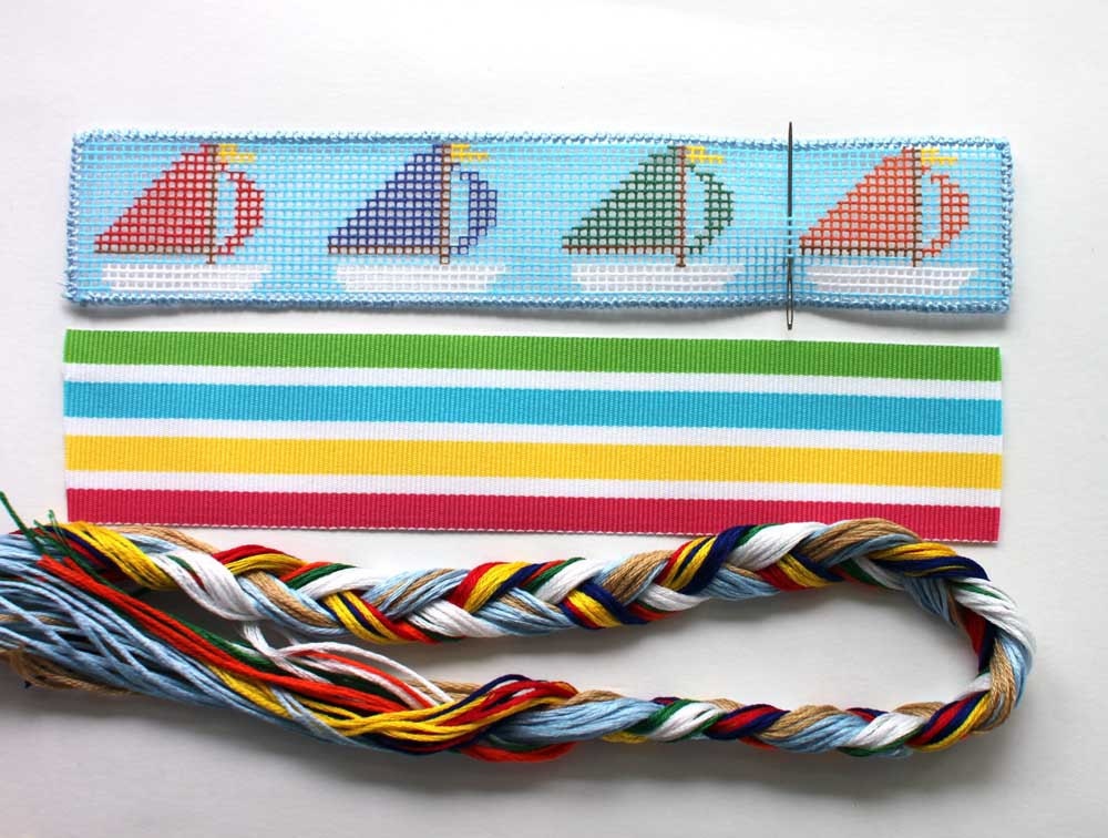 Needlepoint Kit Bookmark with Sailboats