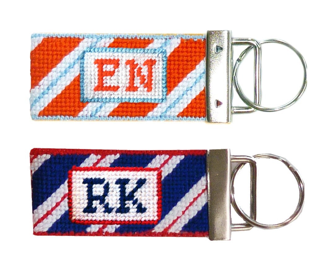Needlepoint Kit Monogrammed Key Fob