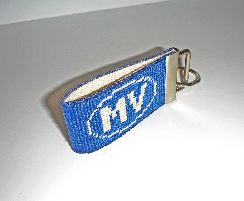Needlepoint Kit Key fob with Martha's Vineyard monogram