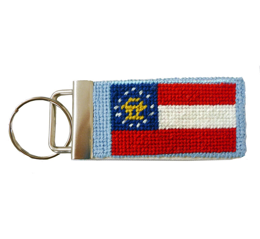 Needlepoint Kit or North Carolina State Flag Key Fob