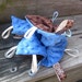 Tag Blanket- blue and brown with classy ribbons
