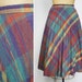 Vintage 1970's Multi-Color Plaid Pleated Skirt, Size S / M