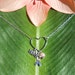 Silver Cancer Awareness Heart Necklace with charms, handmade jewelry