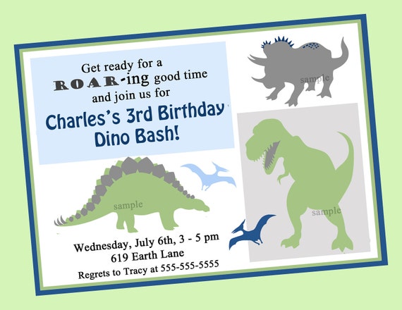 Printable Dinosaur Birthday Invitations 1