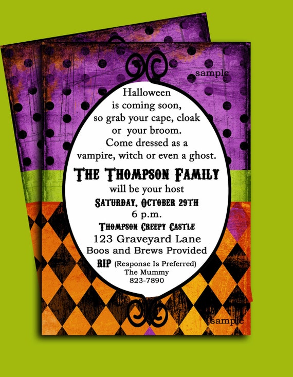 Halloween Invitation Printable or Printed with FREE