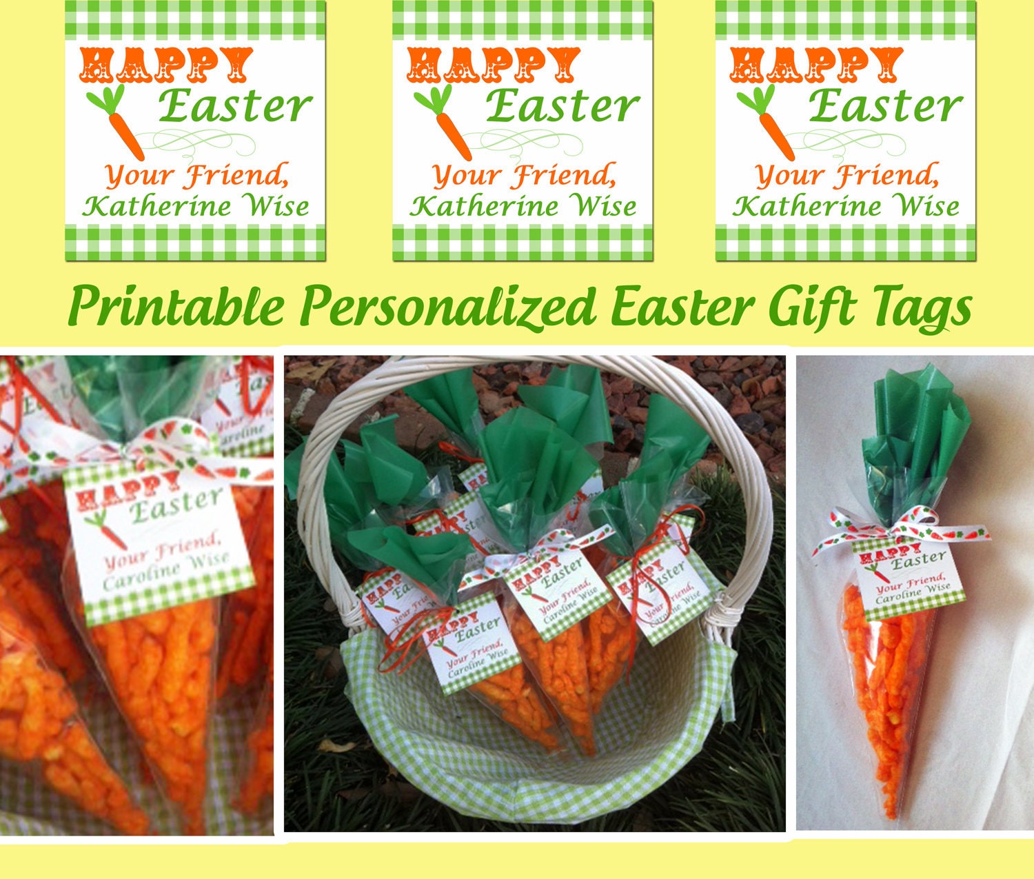 Personalized Easter Tags Printable Classroom Treat Tags