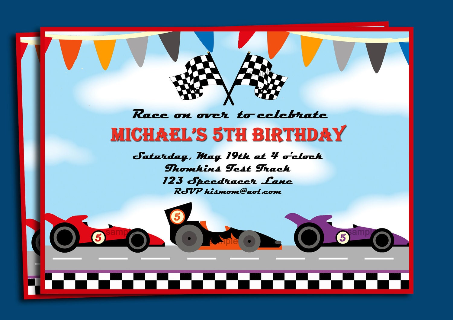 Race Car Invitations 7