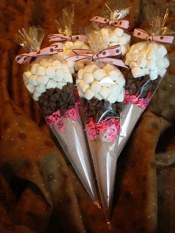 Hot Chocolate Cocoa Cone Favors Set of 10