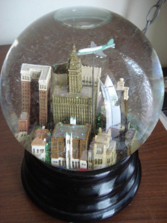 Vintage Tulsa Oklahoma Musical Snow Globe