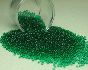 micro marbles / kawaii sprinkles 1mm green half ounce / 14 grams glass microbead miniature Supplies