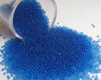 micro marbles / kawaii sprinkles 1mm blue half ounce / 14 grams glass microbead miniature Supplies