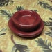 Dollhouse Miniature plate & bowl set primitive red / dark cranberry 2pcs 1:12 scale Supplies