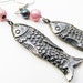 SALE - Vintage Fish Earrings, Pink Gun Metal, Silver Tone. Vintage Jewelry by My Chouchou on Etsy.