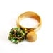 Vintage Ring, Emerald Green Rhinestones / Vintage Charm Ring - Bague de Strass.