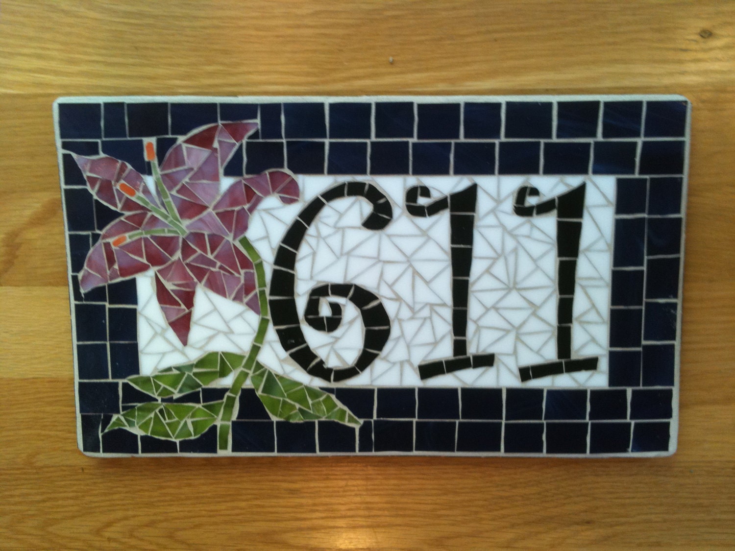 Custom Mosaic Address Plaque