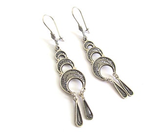 Ethnic Earrings, 925 Sterling Silver, Filigree, Women Jewelry - ID1119