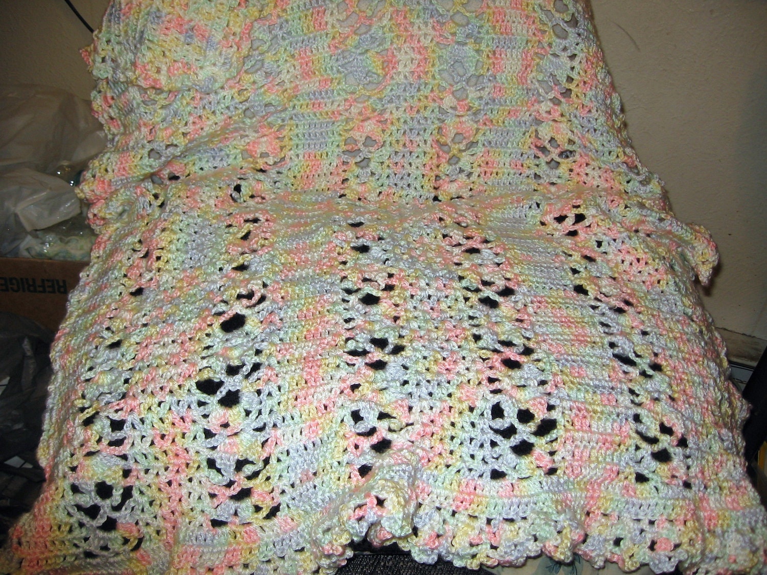 Baby afghan w variegated baby yarn